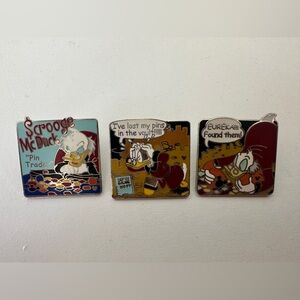 Disney Disneyland Scrooge McDuck Cast Member Pin Trading Set of 3